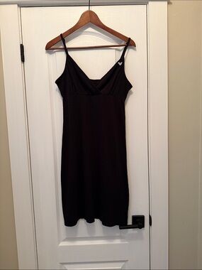 Roxy Black Slip Chemise with Heart Detail